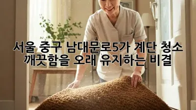 서울 중구 남대문로5가 계단 청소: 깨끗함을 오래 유지하는 비결